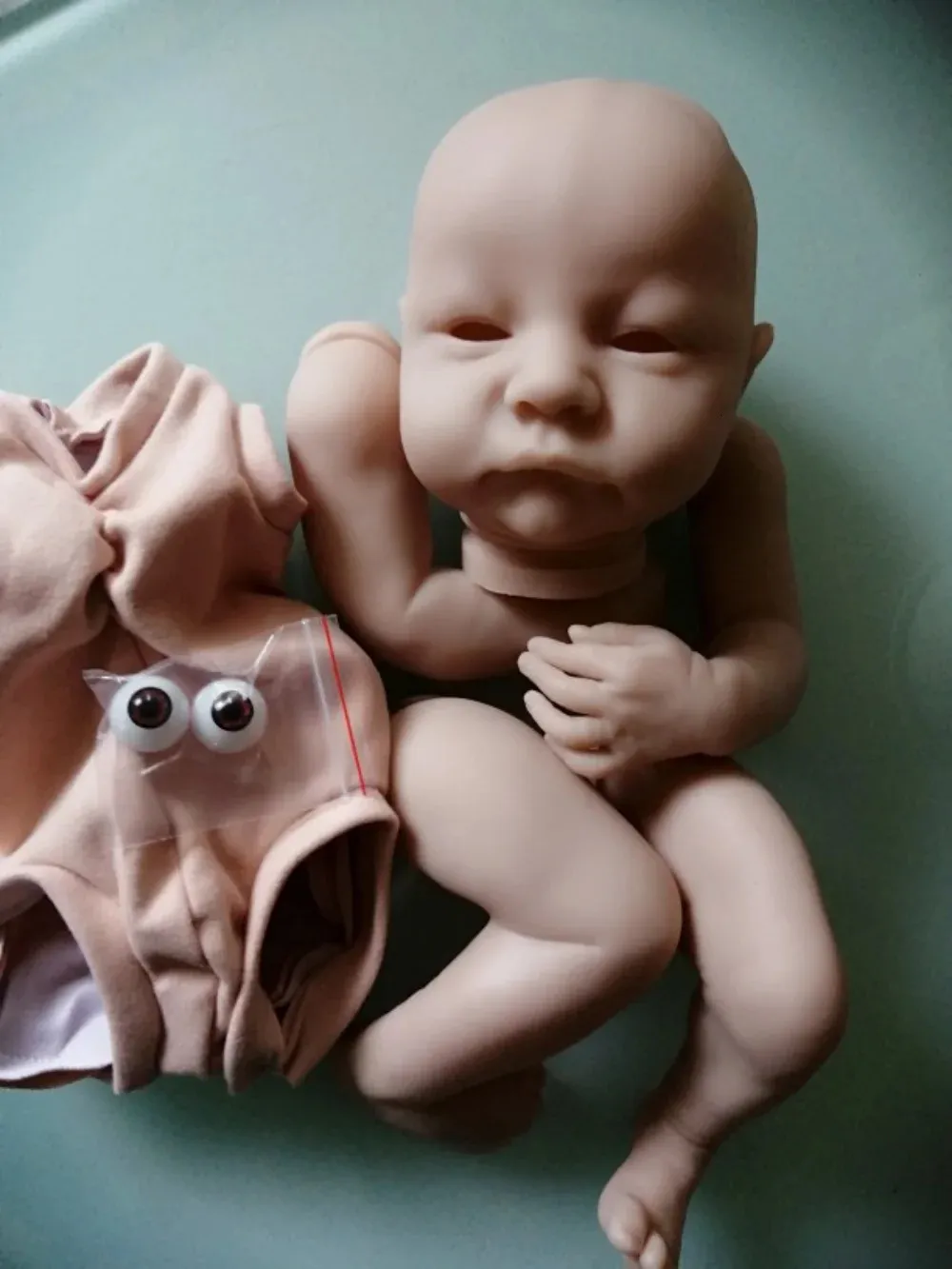 Kit de boneca bebe reborn, 19 polegadas, levi acordado por bonnie, realista, toque macio, peças inacabadas, sem pintura, com corpo de pano 240122