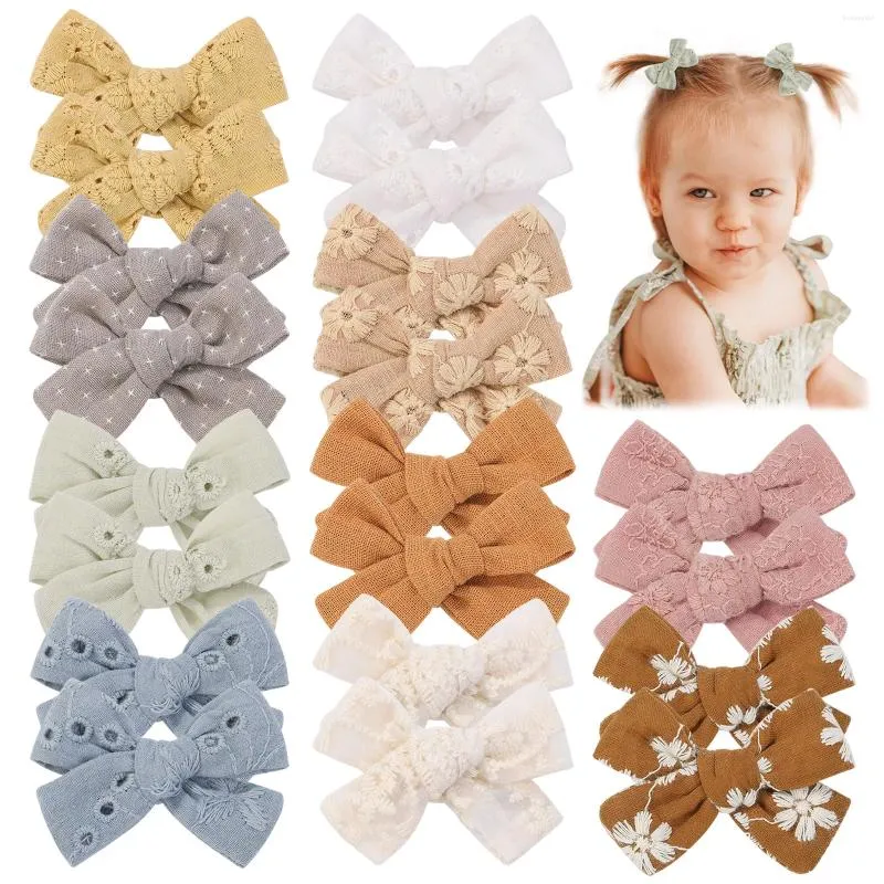 Hair Accessories 2Pcs/set Baby Lovely Bows Clip For Girl Soft Cotton Printed Hairpin Delicate Toddler Barrettes Hairgripe Headwear Gift