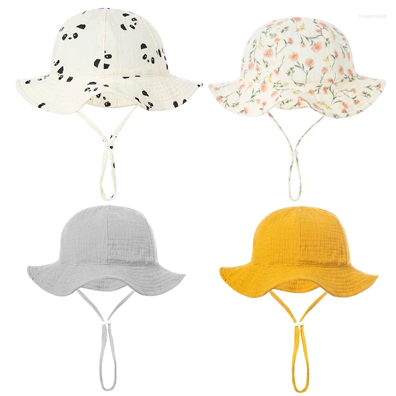 Accessoires de cheveux Bébé Garçon Fille Été Seau Chapeau Doux Coton Panama Pour Enfants Infantile Capuchon En Plein Air Plage Chapeaux De Soleil Chapeaux De Pêcheur