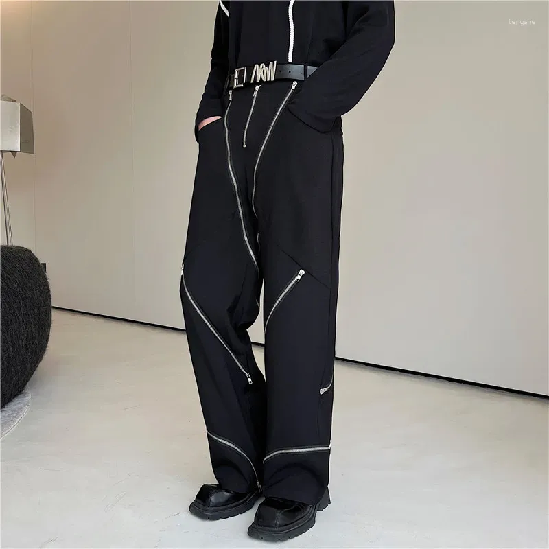 Pantaloni da uomo Pantaloni con cerniere alla moda 2024 Pantaloni da uomo in stile coreano