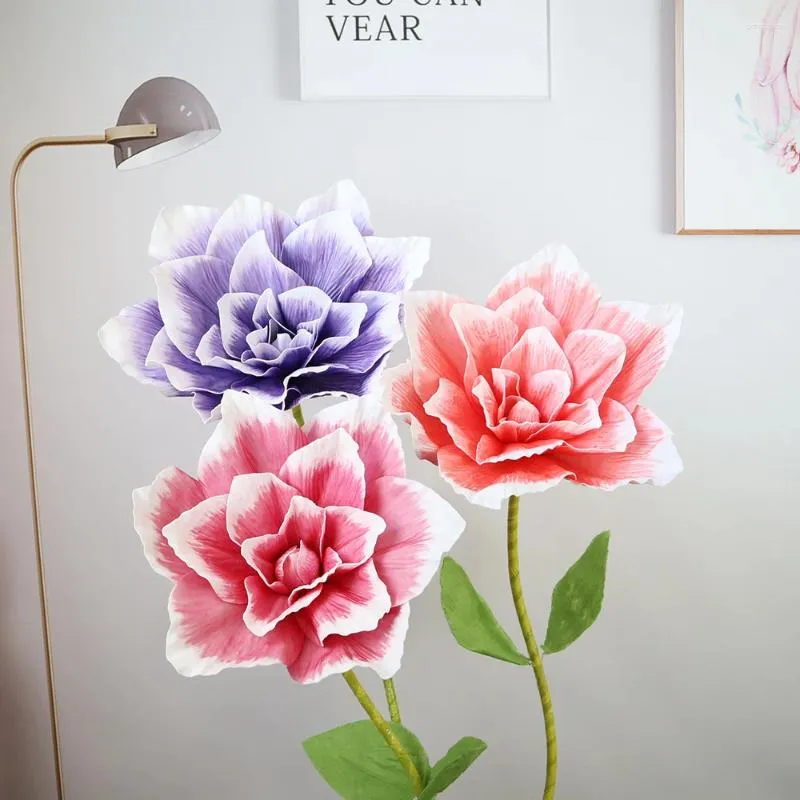 Fiori decorativi 30 cm Magnolia artificiale PE Fiore Decorazioni per la casa di lusso Forniture per feste festive Puntelli grafici per la decorazione