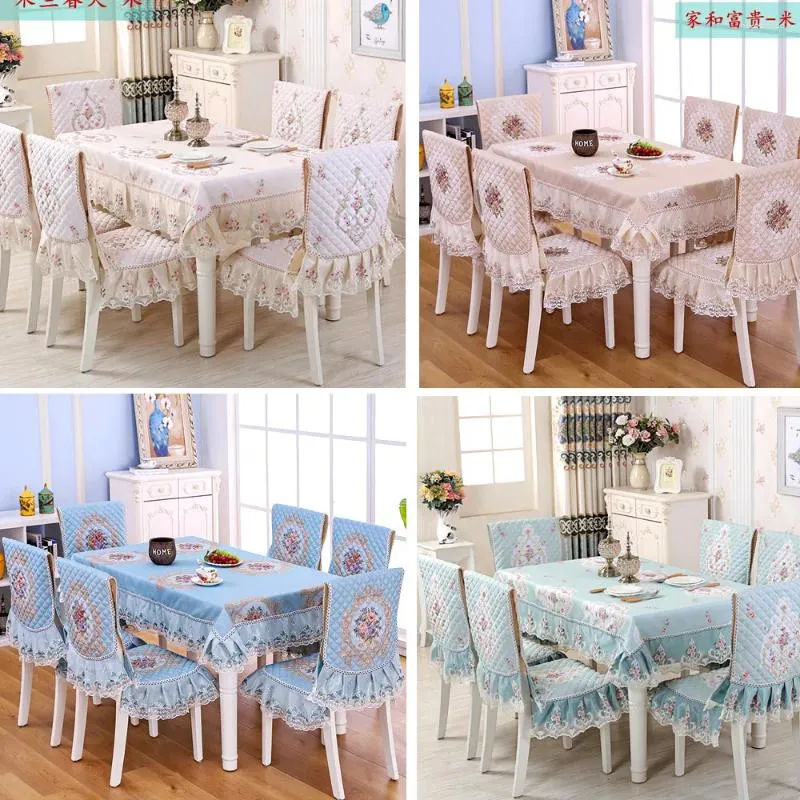 Table Cloth Modern Simplicity Dining Tablecloth Chair Cover High Quality Non-slip Square Cushion Thickened Decoration Set