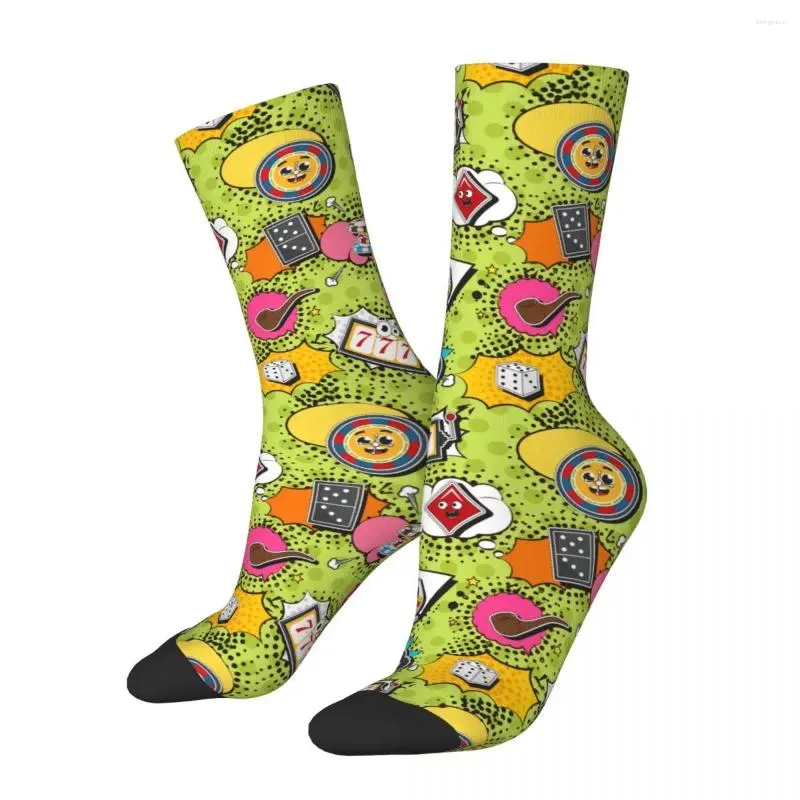 Men's Socks Trendy Cartoon Elements Collection Casino Male Mens Women Summer Stockings Printed