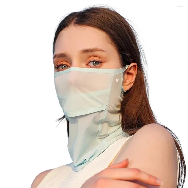 Bandane Bandana sportiva in seta Maschera di protezione solare integrale traspirante Maschera regolabile anti-ultravioletto sottile per attività estive all'aperto