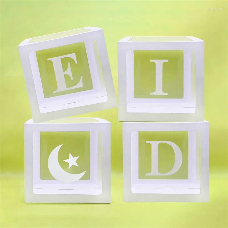 Décoration de fête 2024 Eid Mubarak Boîtes à ballons Toile de fond Musulman Islamique Al Adha Ramadan Décorations pour fournitures pour la maison Faveurs