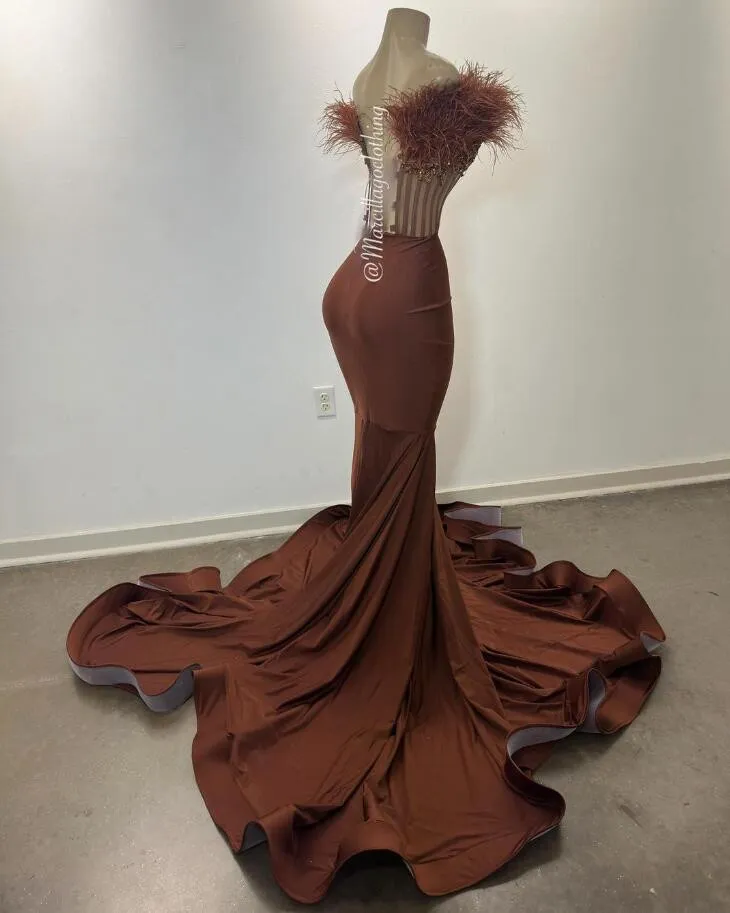 Corset Formal Dress: Brown Strapless Feather Boning... From Alegant_lady,  $158.97 | DHgate.Com