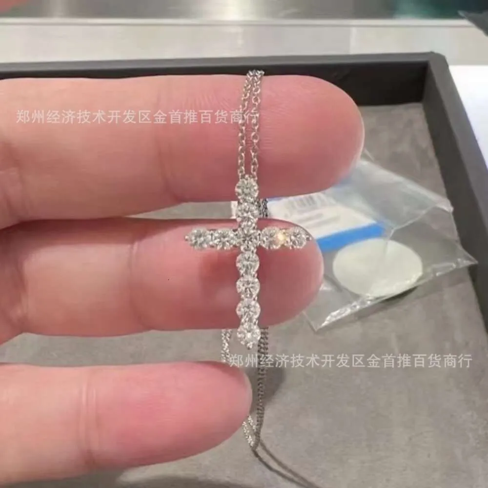 Designer Tiffanybead Necklace Jewelry t Family Cross Necklace Full Diamond Cross x Cross Pendant Unisex