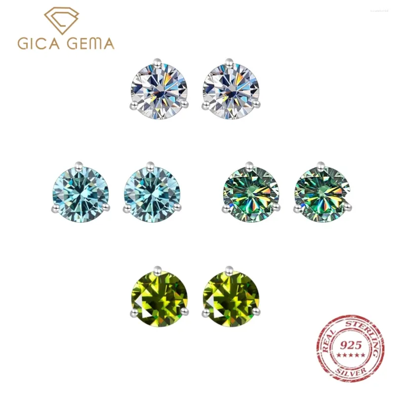 Stud Earrings Gica Gema Premium 0.5-1ct Moissanite Diamond For Women Top Quality S925 Sterling Silver Sparkling Wedding Jewelry