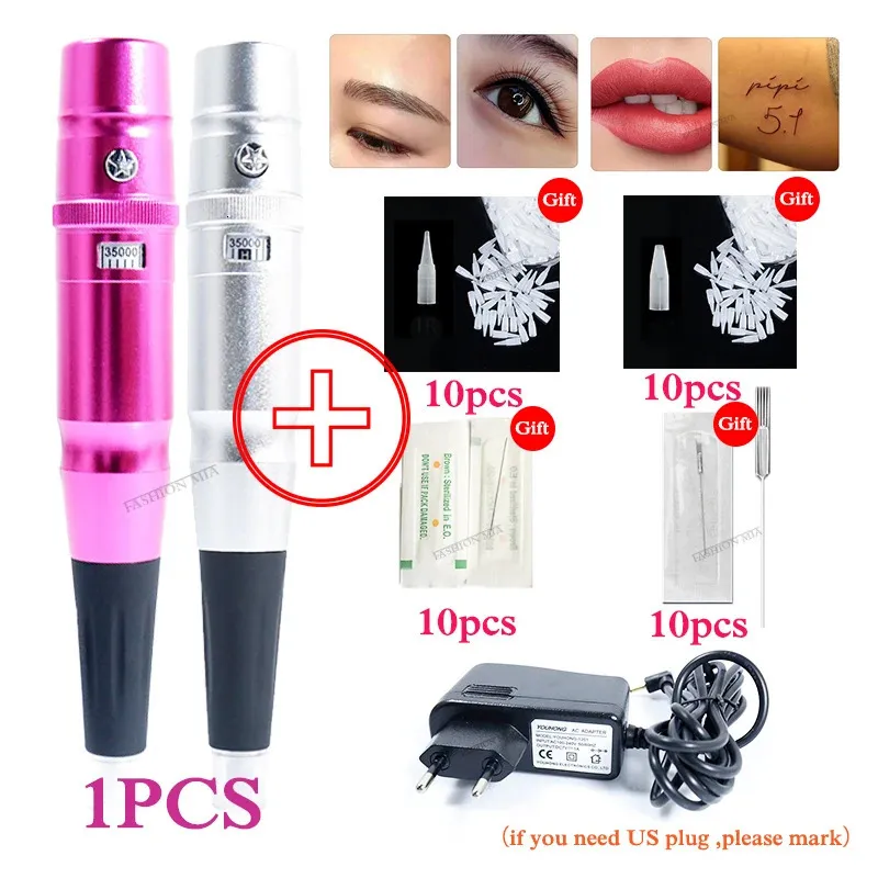 Permanent Makeup Tattoo Machine Dermograph Eyebrow PMU Beauty Pen Kit Microblading for Embroidery Liner Shader 240123