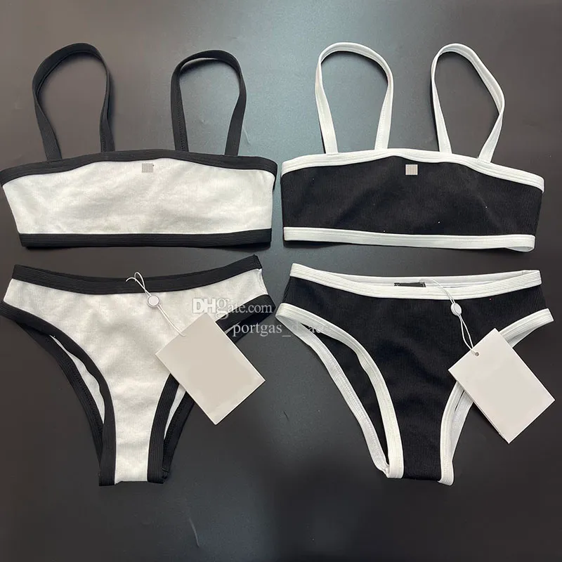 Mulheres praia sutiã briefs contraste cor roupa de banho sexy dividir biquinis conjunto verão férias piscina festa maiô