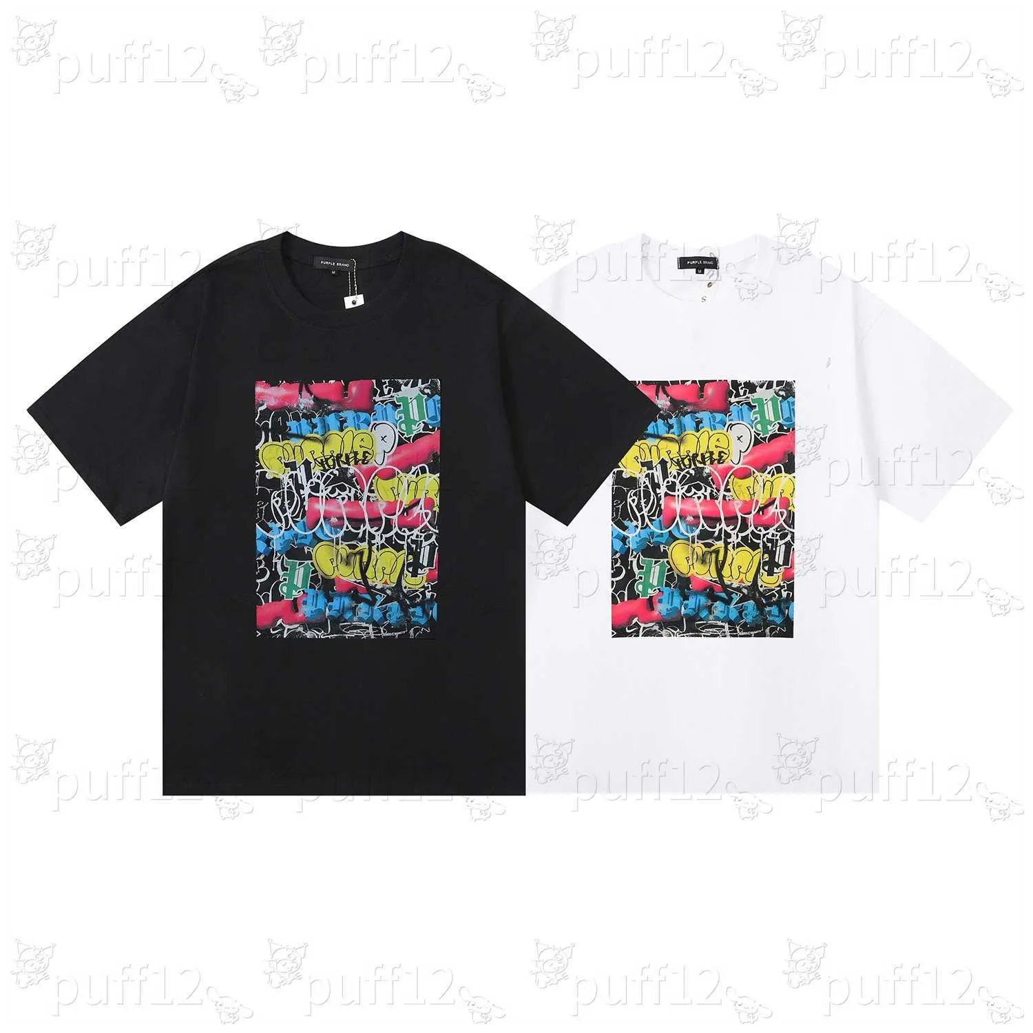 パープルブランド半袖メンズTシャツラグジュアリーカジュアリーメンズレディースの高品質のTシャツファッションデザイナートレンドアルファベットプリントハイストリートTシャツ