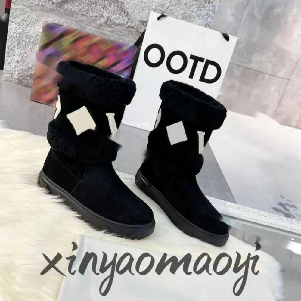 Stövlar Uggit Snowdrop Designer Women Shoes Winter Fur Bootis Warm Leather Boots Snow Boot Ankle Brown Black Furry Shoe Luxury Outdoor