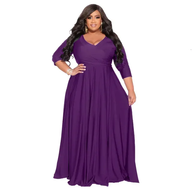 Plus Size Floor-Length Party Dress for Women with V Neck, Ruffled Collar,  Flare Sleeve, and Trumpet Silhouette in Polyester for Winter from Dhgate Plus  size Dresses - price 40.51