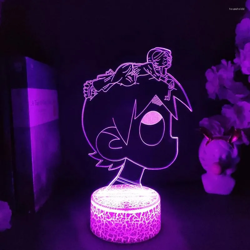 Nocne światła 3D LED LIKA ETERNAL ATAKE FOREK DEK DOKONA Księżyc Relacja Lil Uzi Vert Diving Birthday Gift Manga Room Lampka biurka
