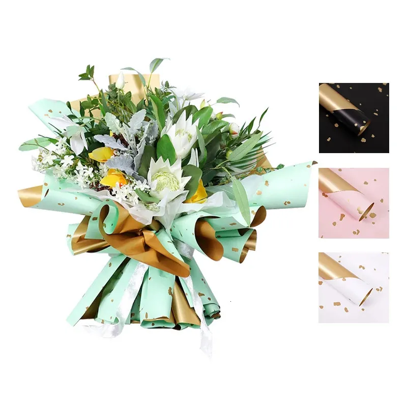 Wholesale Gold Flower Wrapping Paper Korean Art Gift 20