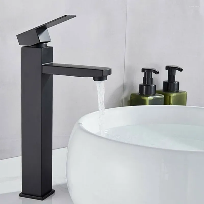 Bathroom Sink Faucets SKOWLL Faucet Single Handle Hole Vessel Deck Mount Vanity Matte Black