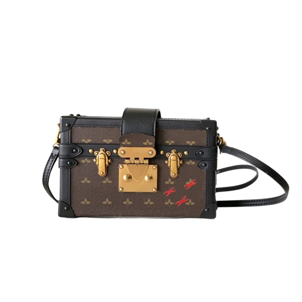 حقيبة مصممة Crossbody Petite Malle Box Bag Women Counter Lage Mini Side Trunk Passion Deshing Chain Makeup Bage Mobile Lage Base