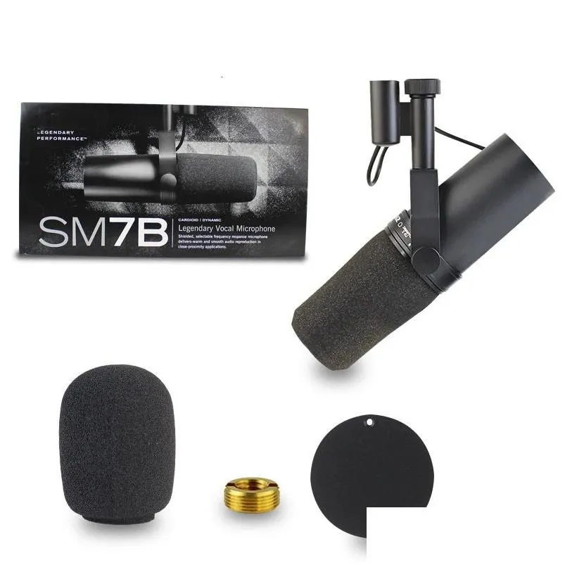 Microfoons Sm7B Professionele opnamestudiomicrofoon Cardioïde dynamische microfoon voor live streaming zang Bud 231226 Drop Delivery El Dhmun
