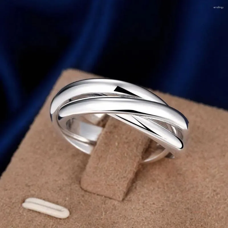 Anelli a grappolo in argento sterling 925 a tre tondi da donna gioielleria raffinata Prodotti di tendenza all'ingrosso Offerte con Anillos De Prata