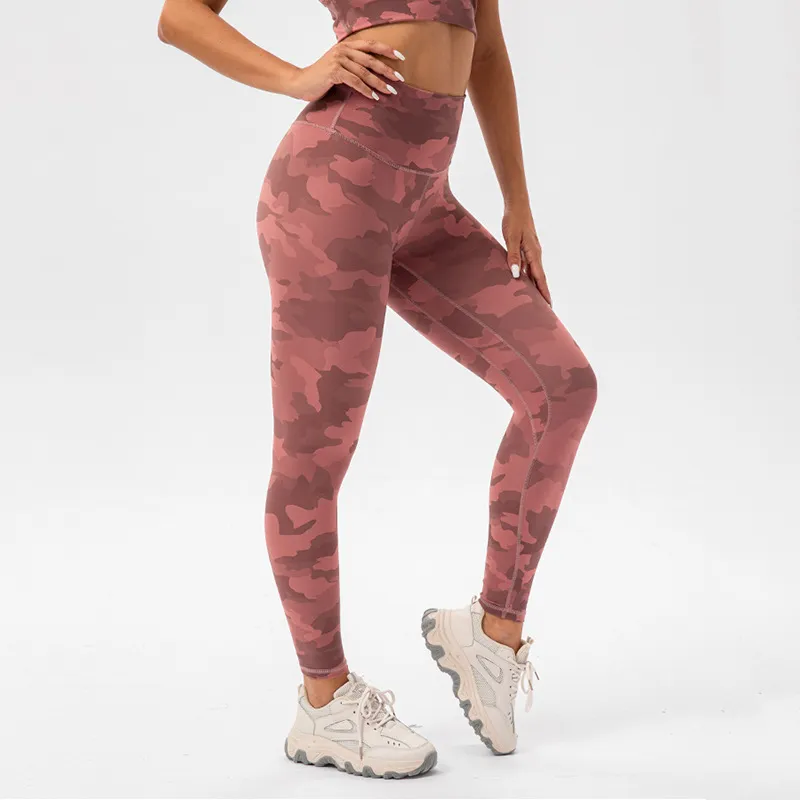 LL Camouflage Yoga Legging Mädchen Hohe Taille Angehobenes Gesäß Fitness Hosen Dünne Sommer Antibakterielle Nude Sportliche Enge Pfirsich Hüfte Hosen