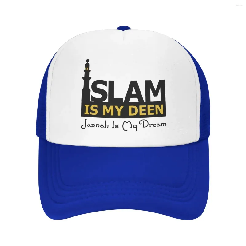 Boll Caps Islam är min Deen Jannah Dream Baseball Cap för män Kvinnor Mesh Justerbara casual hattar Muslim Center Slim