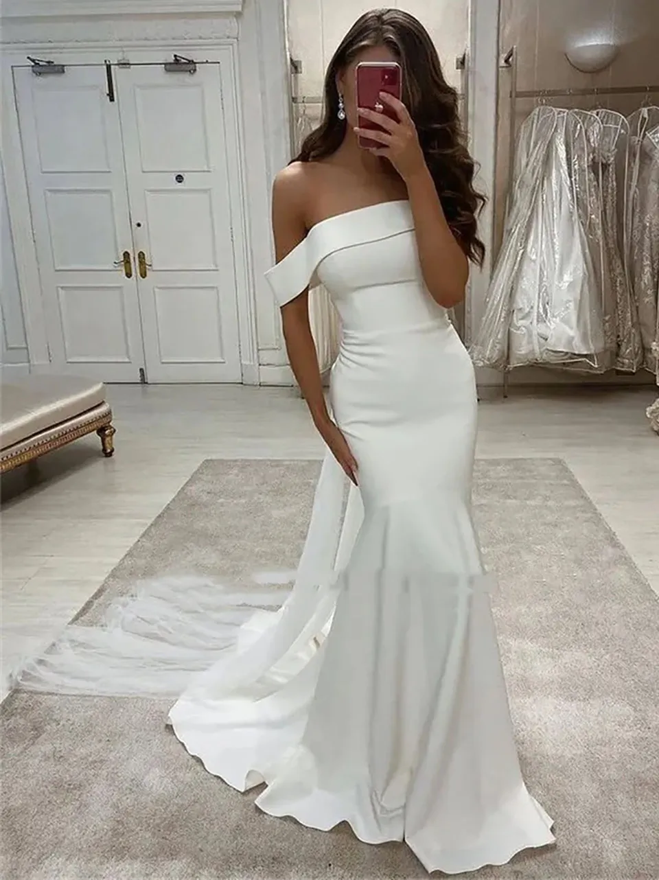 ivory and coral wedding dress Lace Backless A-Line Wedding Dress With Button Ivory