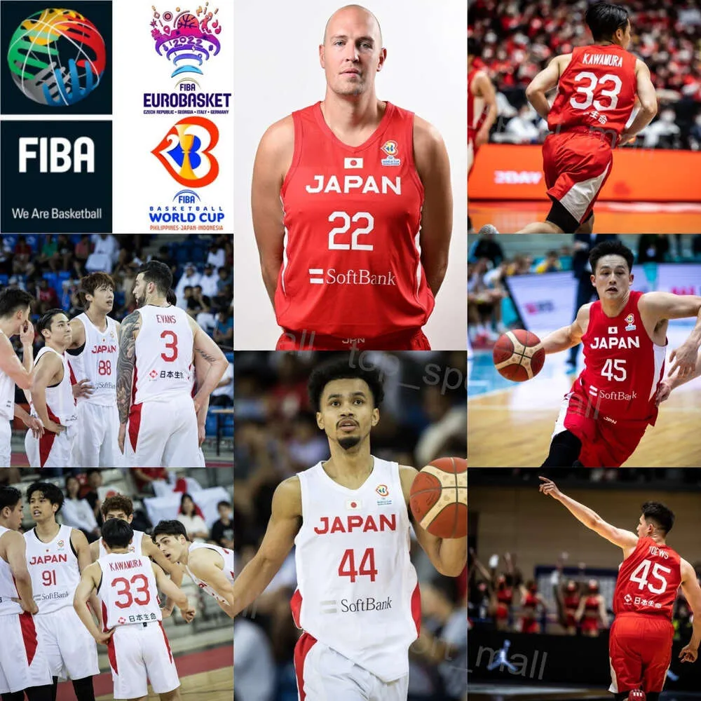 Maillot de basket-ball de la Coupe du monde FIBA Japon 2023 2 Yuki TOGASHI 91 Hirotaka YOSHII 71 Soichiro INOUE 45 Kai TOEWS 17 Yutaroh SUDA 6 Makoto HIEJIMA