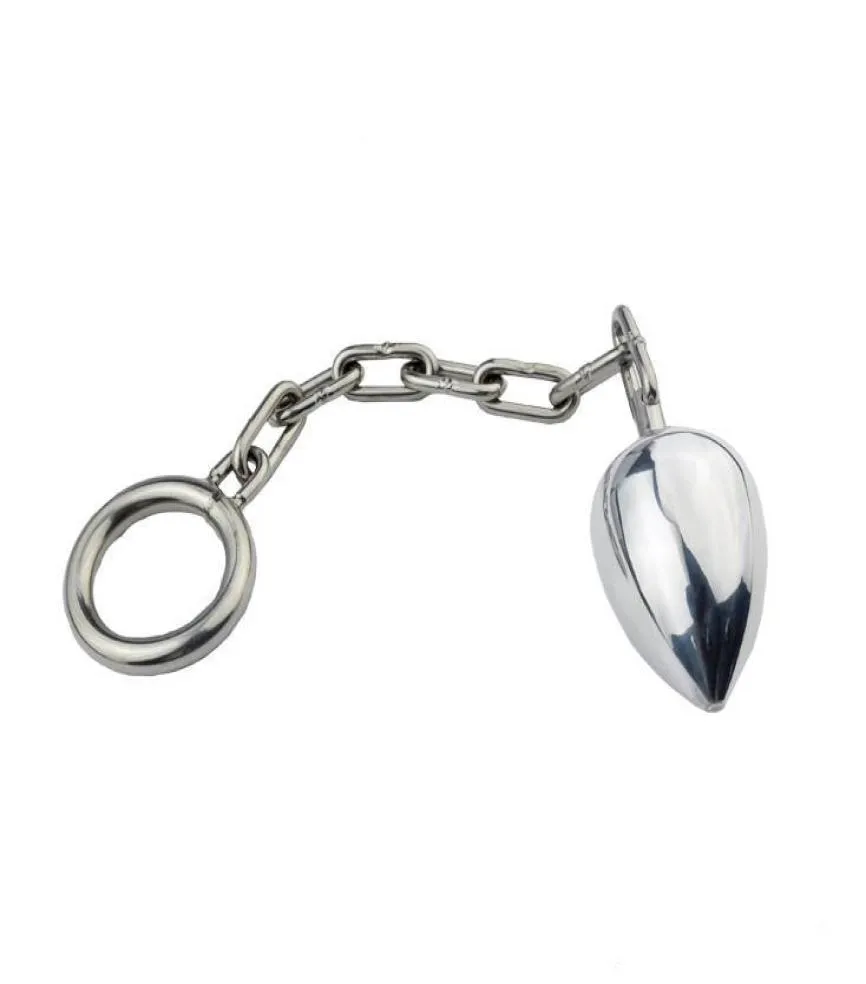Free shipping!!!Stainless Steel Male Anal Plug with Cock Ring,Penis Ring, Device,Virginity Belt,Adult Game,Anal Sex Toy SNA0411292386
