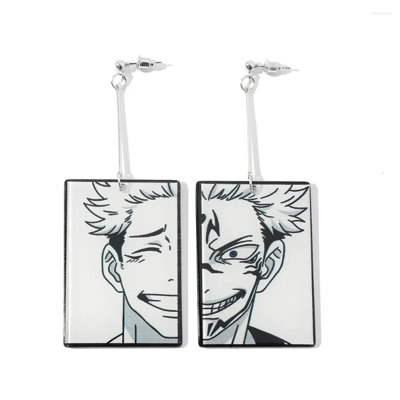 Pendientes colgantes Anime Jujutsu Kaisen Itadori Yuji colgante acrílico Nuo de doble cara moda japonesa accesorios de regalo de joyería para niños