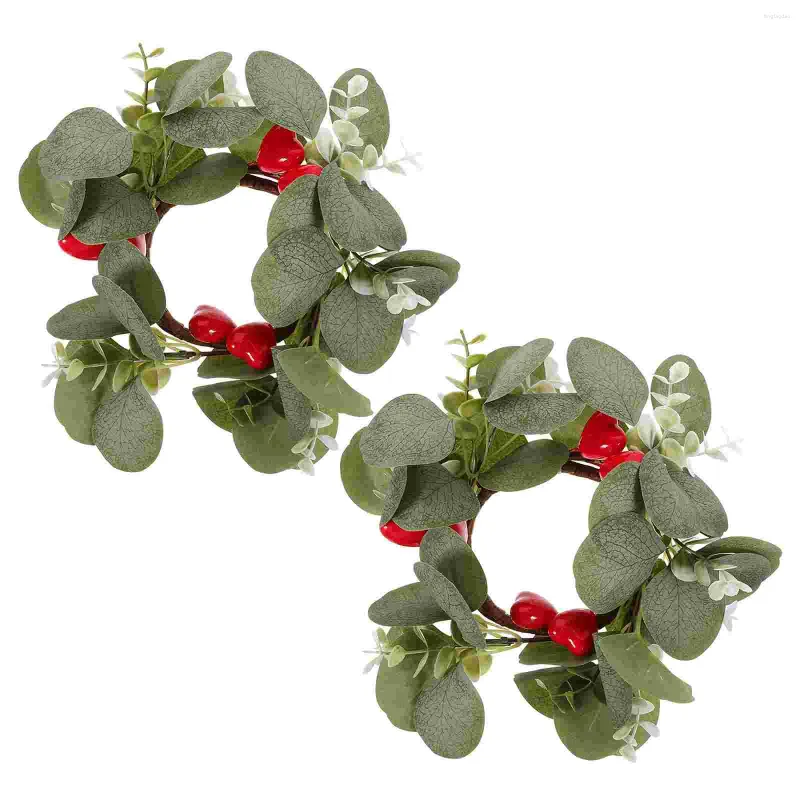 Bougeoirs 2 pièces porte-guirlande d'amour anneaux de mariage couronnes de fleurs décorations pour cérémonie hiver nordique