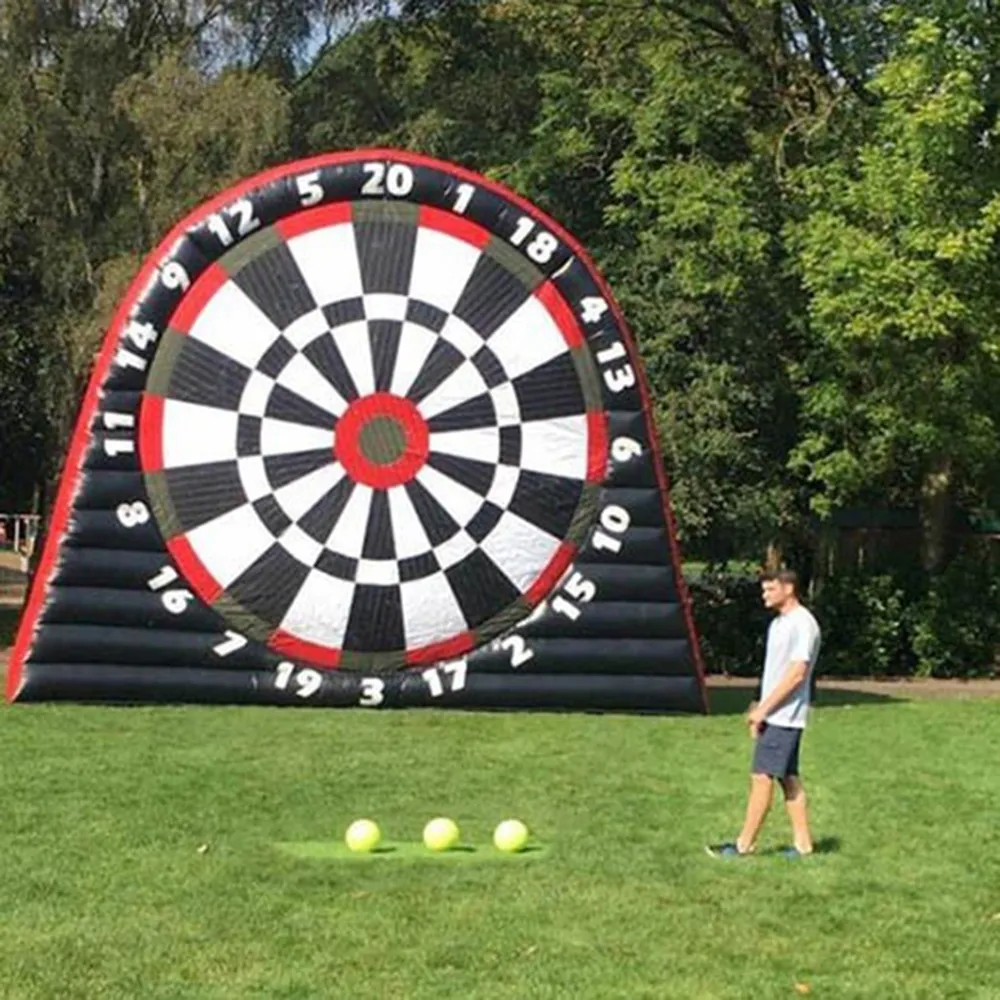 5mH (16,5 pieds) avec ventilateur, vente en gros, jeu de fléchettes de football gonflable géant, livraison gratuite, jeu de fléchettes de football gonflable commercial pour jeux d'enfants