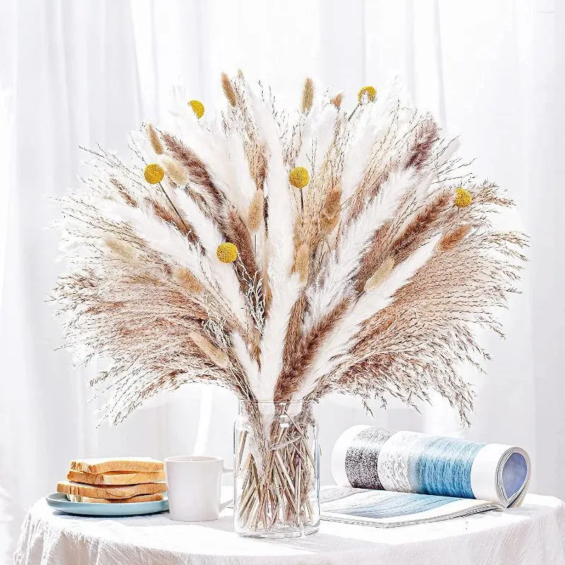 Fiori decorativi Pampas secchi naturali erba boho camere per la casa flores seca code bouquet poins oggetti di nozze decorazioni per feste floreali