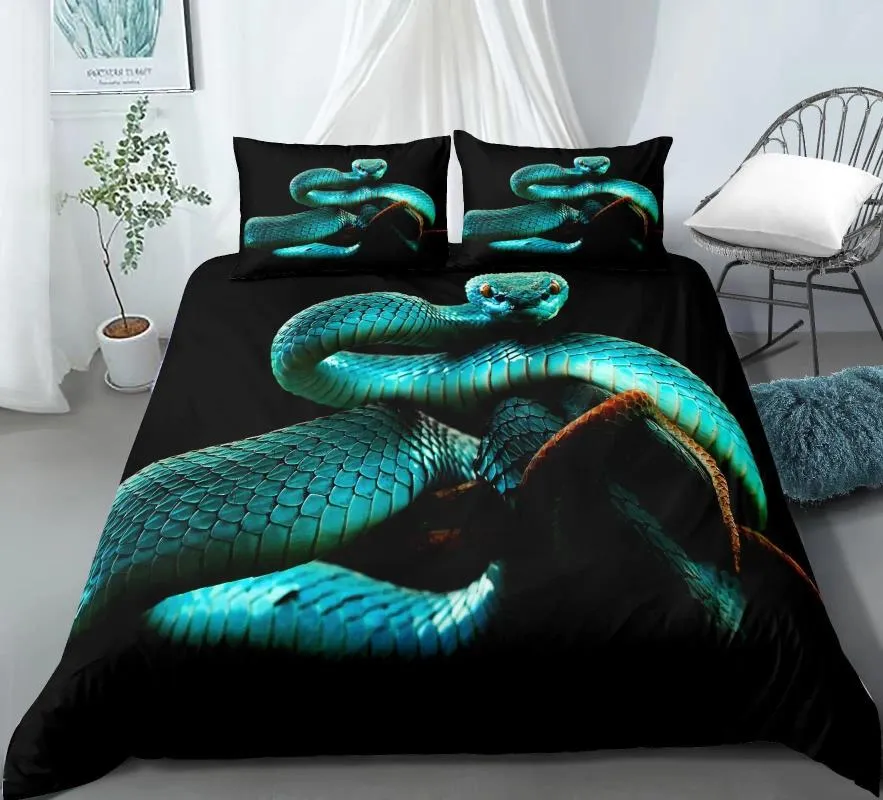 Bedding Sets 3D Snake Style Print Set For Bedroom Soft King Size Duvet Cover Bedspreads Comefortable Quilt With Pillowcase Kids Adult