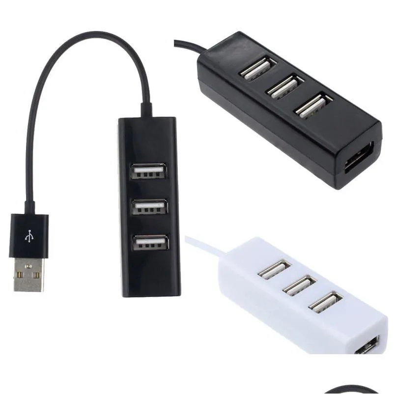 Networking Hubs Mini 4 Port Usb 2.0 Hub Splitter For Laptop Pc Computer Peripherals Accessories Support Data Transfer Rate 480Mbps Dro Otrsm