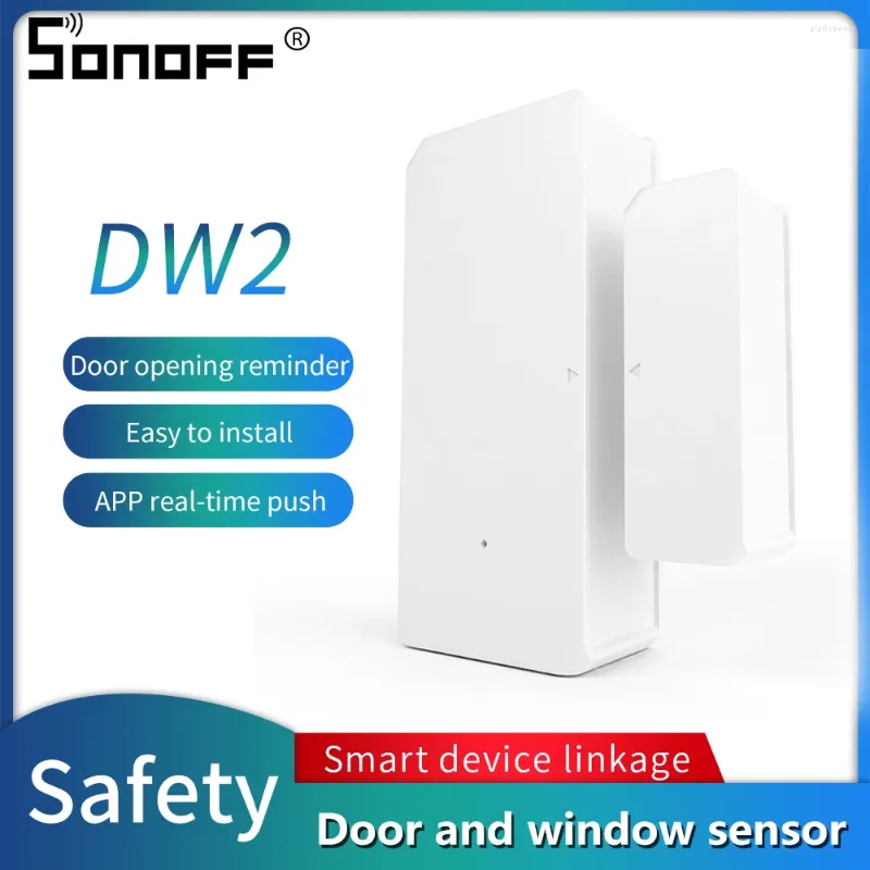 Control de hogar inteligente SONOFF DW2 Wifi Sensor de ventana de puerta Conexión inalámbrica Trabajar con la aplicación E-WeLink Notificación de alerta Alarma de seguridad