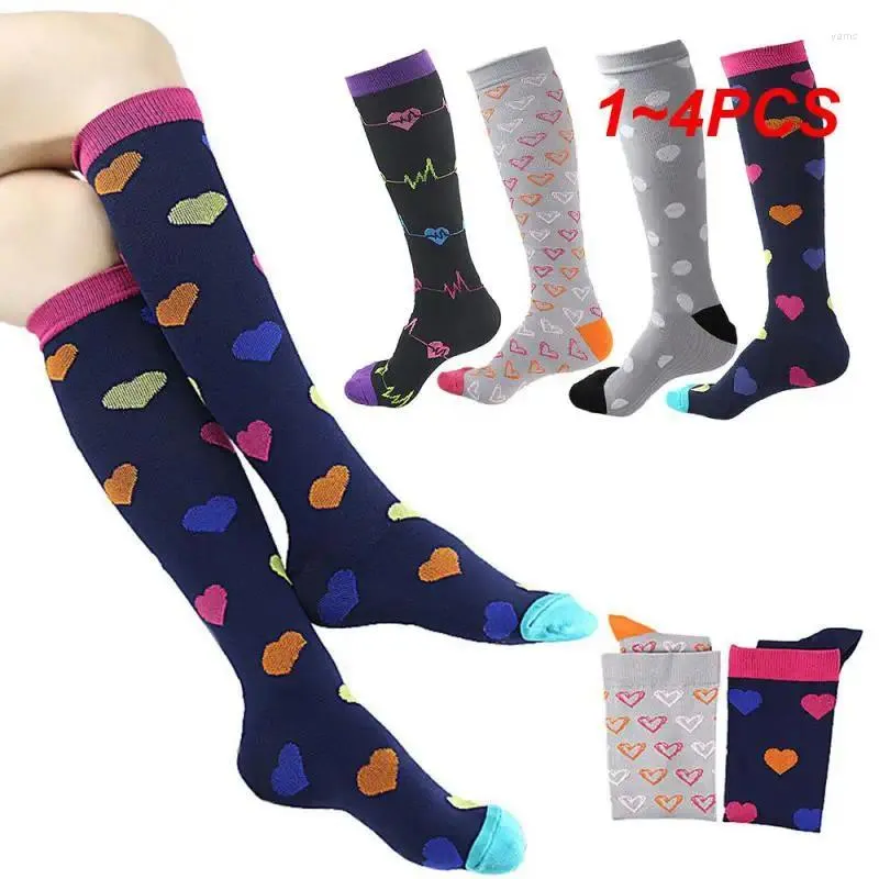 Men's Socks 1-4PCS Elastic Reduce Muscle Fatigue Stylish Comfortable Fitness Outdoor Sports