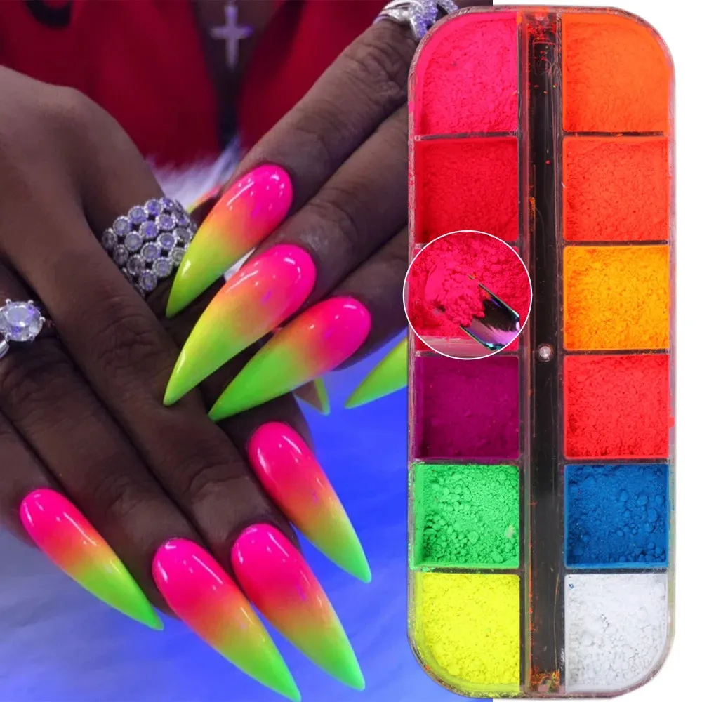 Ombre nails glow in the dark hotsell