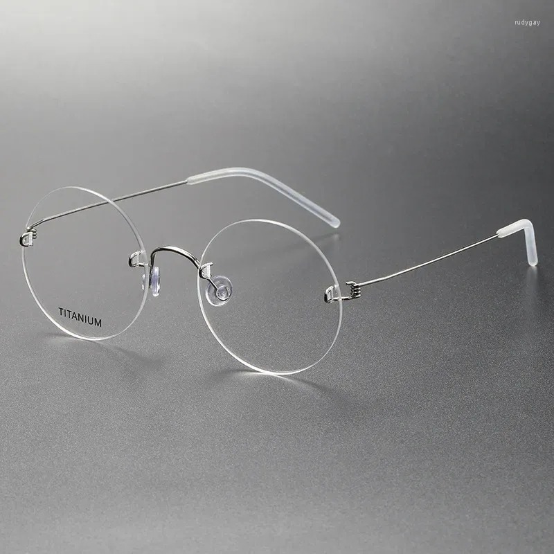 Оправы для солнцезащитных очков, модная винтажная оправа для очков 356, дизайн из чистого титана с винтом/без оправы, классические круглые оптические очки для близорукости, оригинальные