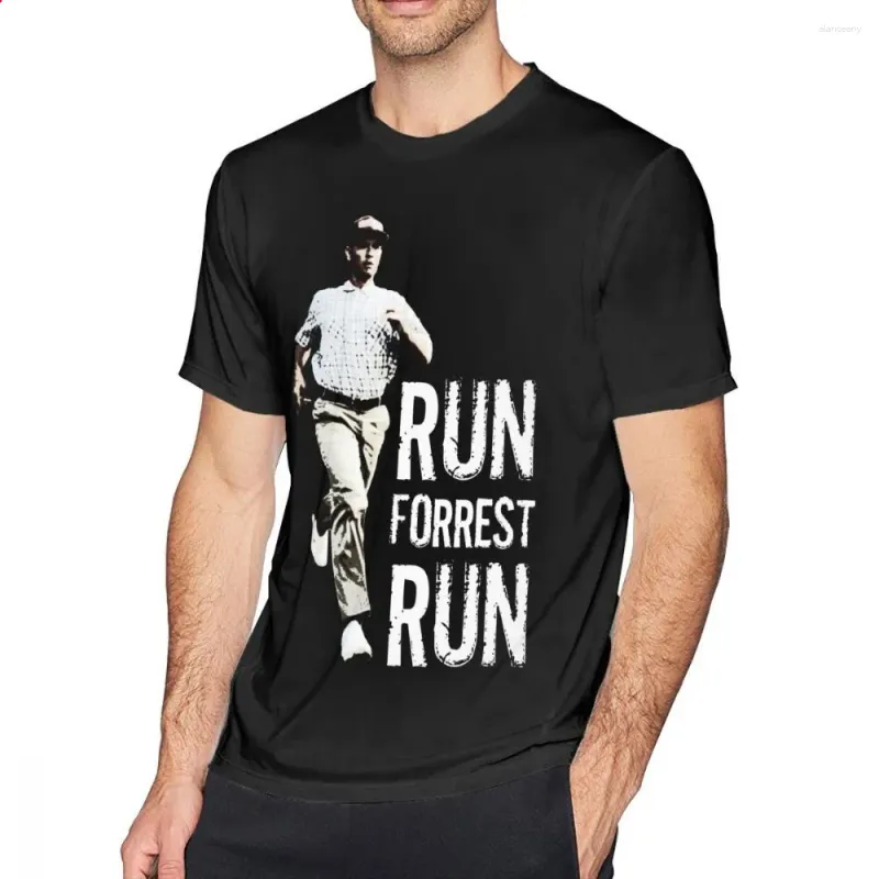 Herr t-skjortor herrar forrest gump run skog t-shirt avslappnad rolig tee skjorta grafisk överdimensionerad tshirt