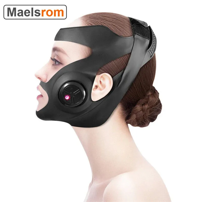 EMS EMS الوجه ضمادة حزام رفع الوجه V على شكل جهاز تخسيس microcurrent mickrent mask massager لتخفيف 3 أوضاع 240201