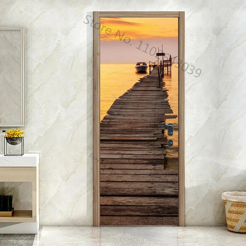 Adesivo Murale 3D Per Porta Scala In Pietra 90x200 Cm – Carta Da Parati Autoadesiva Effetto Reale Per Cucina, Soggiorno, Camera