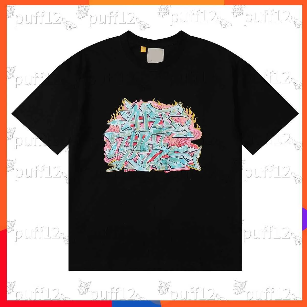 Galerie Designer T-shirt de mode Casual Hommes Femmes Encre peinte à la main Splash Graffiti Lettrage Lâche Manches courtes Crewneck Vêtements Tailles européennes UNWK