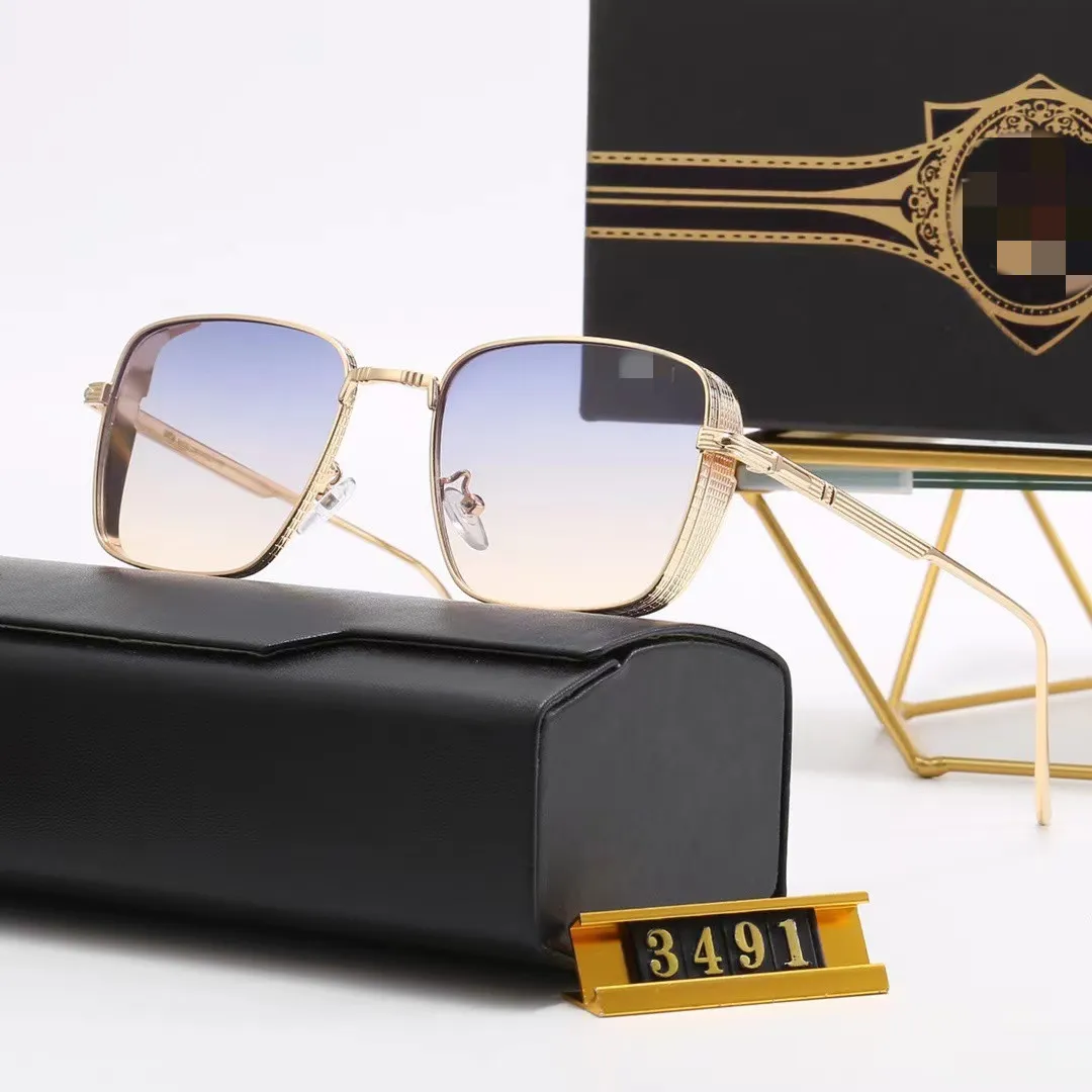 Vintage okulary przeciwsłoneczne kwadratowe damskie okulary przeciwsłoneczne projektant mody shades luksusowe złote okulary przeciwsłoneczne Uv400 gradient lxn-evo Dita siedemdziesiąte próżno loguat 3491