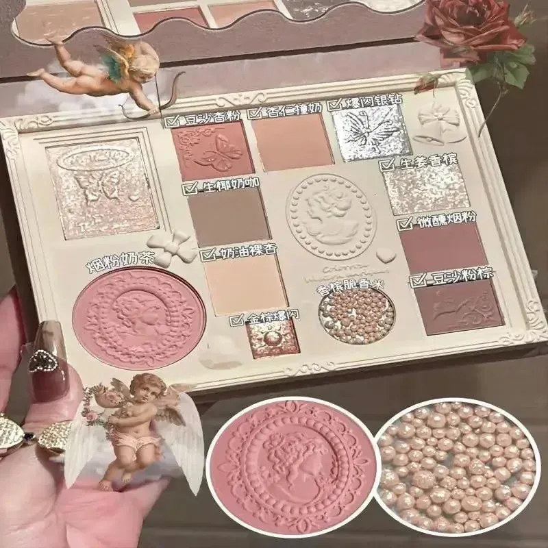 Palette de fard à paupières en relief Colorrose Blush haute brillance Palette intégrée miroitant brillant yeux nus paillettes maquillage Palette 240124