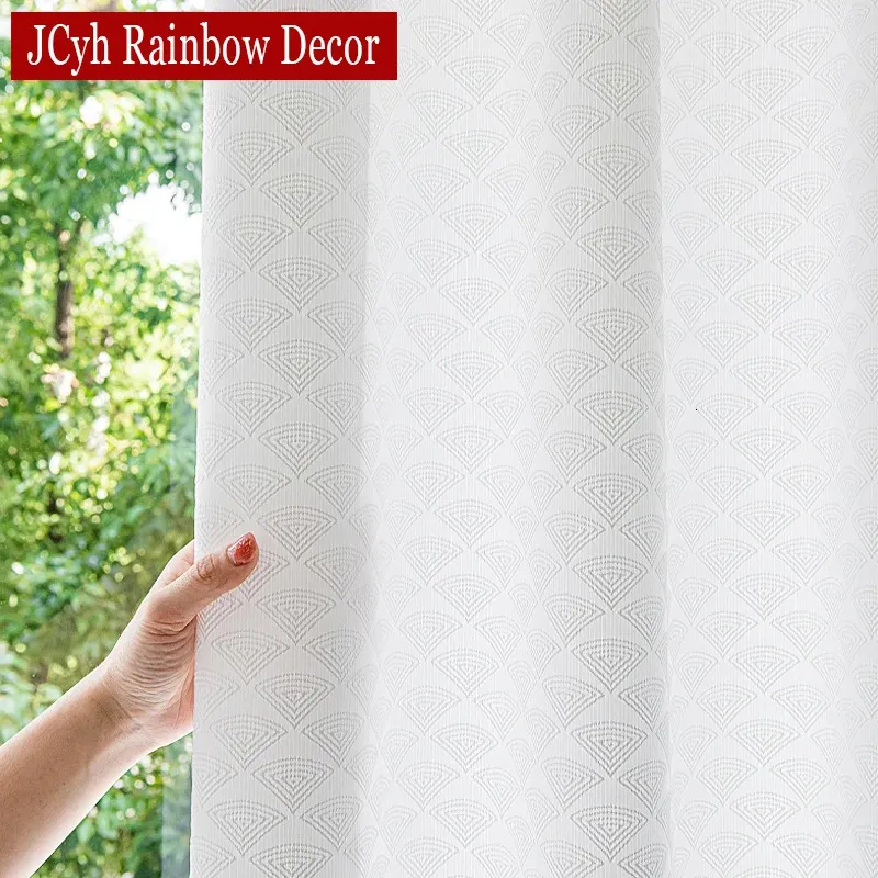 Salon Semi Tulle rideaux transparents pour fenêtres Hall rideau en Voile blanc pour Kitchn Firanki Cortina Cocina chambre décoration 240118