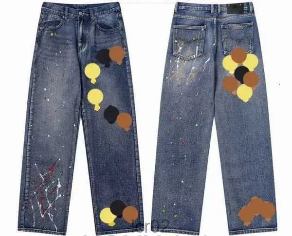 23ss Nuovi jeans da uomo Designer Crea vecchi pantaloni dritti cromati lavati Lettera di cuore Stampe Cuori stile lungo Chromees viola Heartslhgc