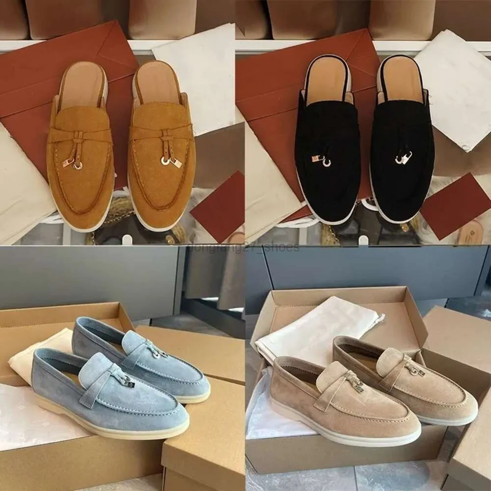 Designer homens mulheres sapatos verão camurça sapato casual mulheres preto marrom azul vermelho andando lazer chinelos loro sapatos encantos corredor ao ar livre sneaker tamanho 36-45