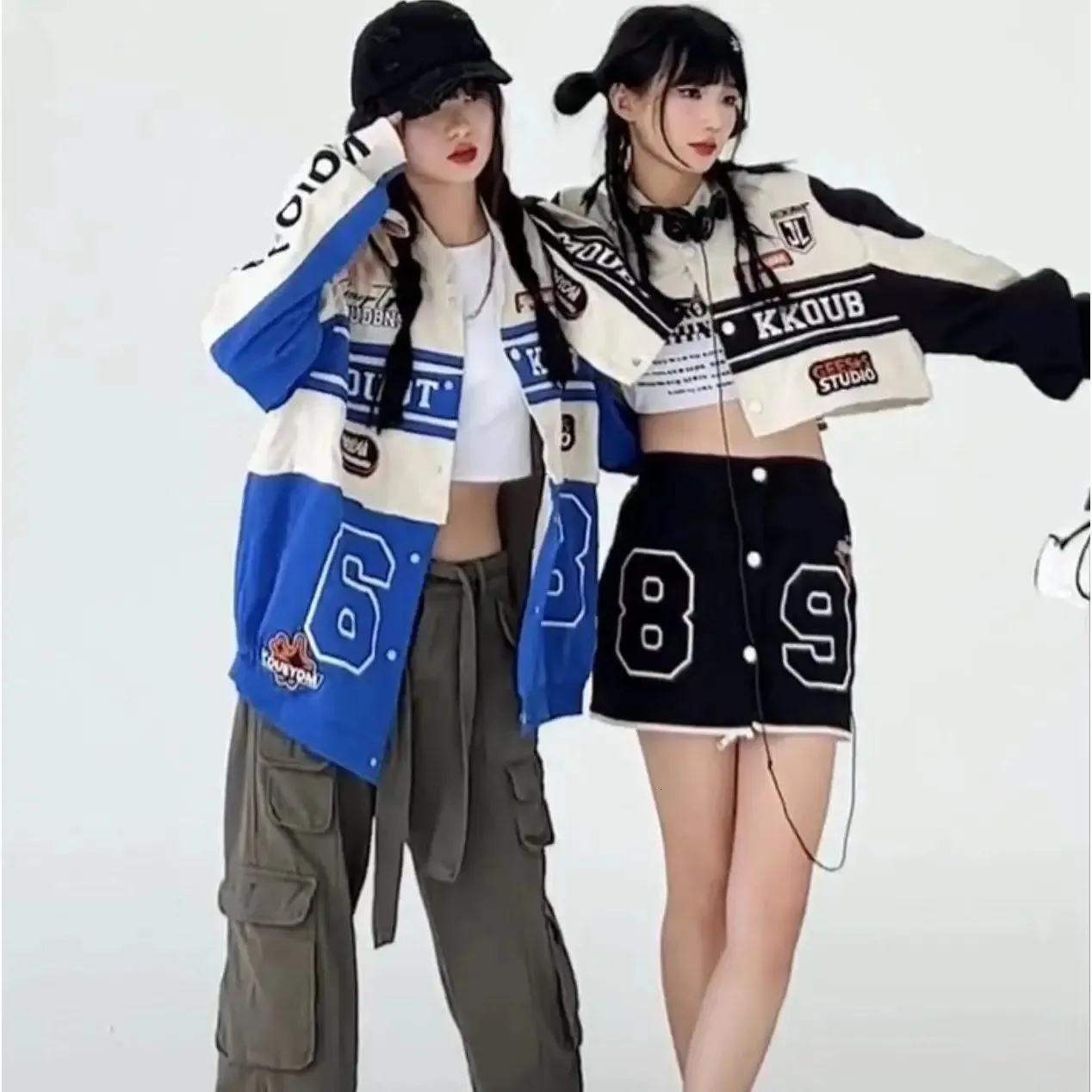 Veste de baseball de moto amovible femmes style américain rétro course Couple costume veste printemps automne goth harajuku hauts 240126