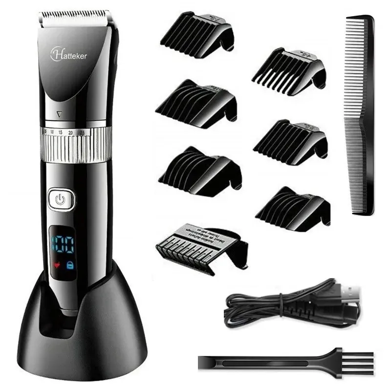 Washable Cordless Professional Hair Clipper For Men Rechargeable Groin Ball Body Beard Hair Trimmer Barber Hair Cutting Machine 240124