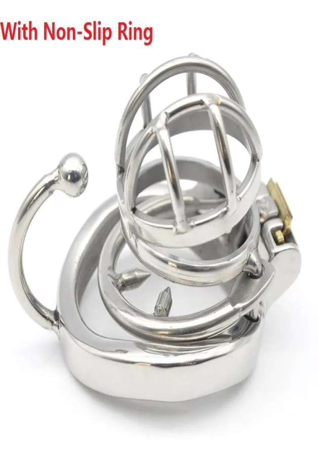 Latest Dormant Lock Design Super Short Male Stainless Steel Cock Cage With Penis Non-Slip Ring Belt Device BDSM Sex Toy C2732580855